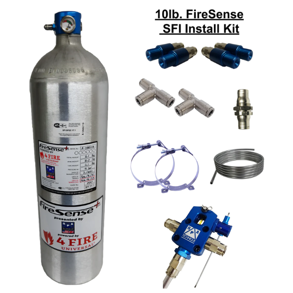 SPA Technique 10lbs Mechanical FireSense+ Automatic Fire Suppression System with Remote AMU Block - SFI 17.1