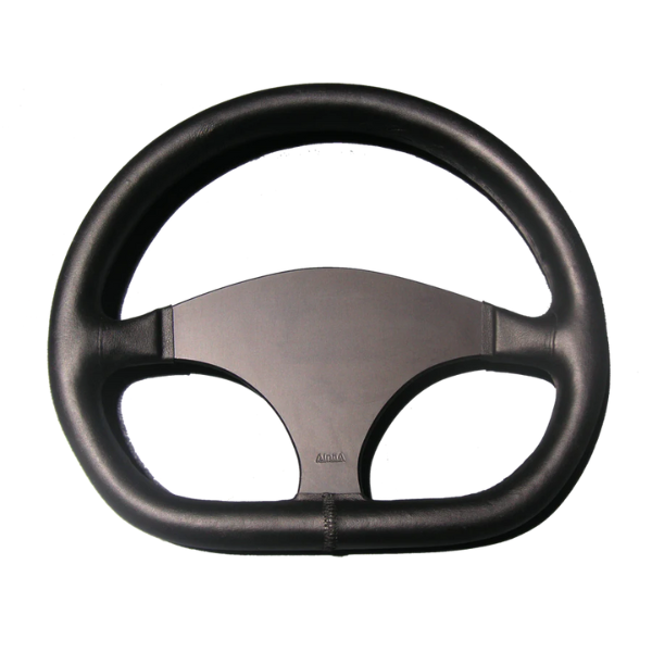 SPA Technique 305mm Flat Bottom / Black Leather Steering Wheel