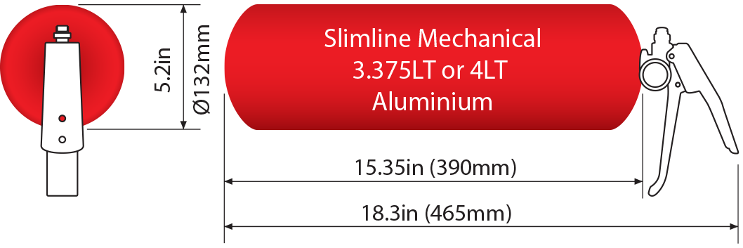 SPA Technique 4lbs AFFF Mechanical Slim-Line Fire Suppression System - Bottle Only
