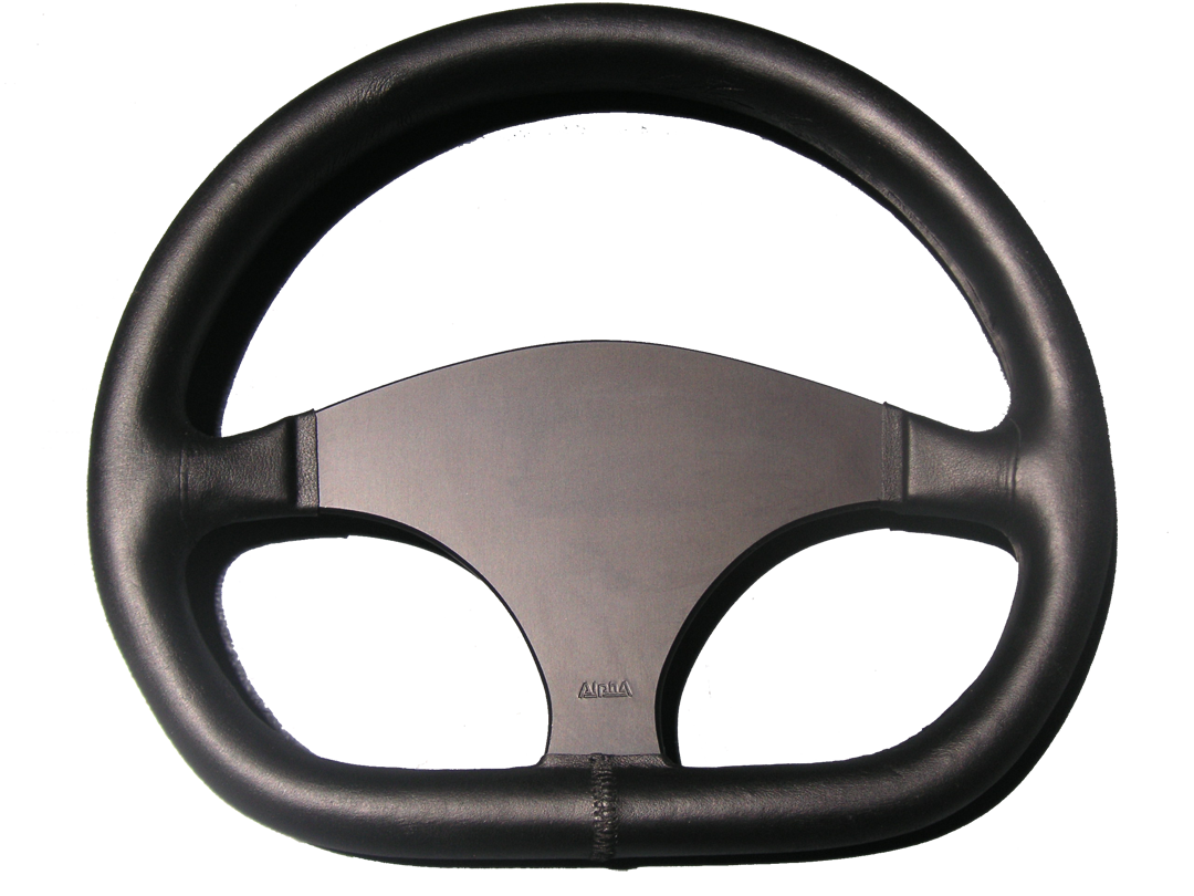 SPA Technique 305mm Flat Bottom / Black Leather Steering Wheel