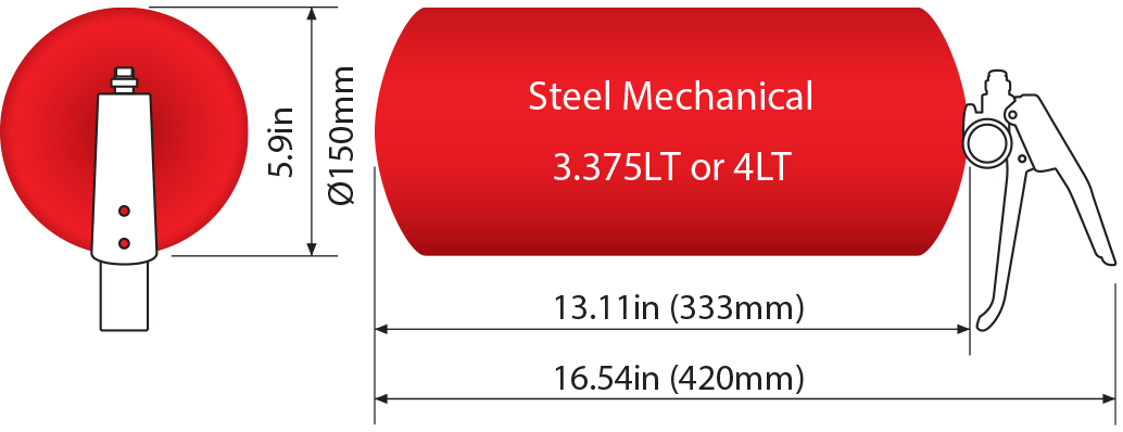 MFM400-S B - 4.0Ltr. AFFF Mechanical Steel BOTTLE ONLY
