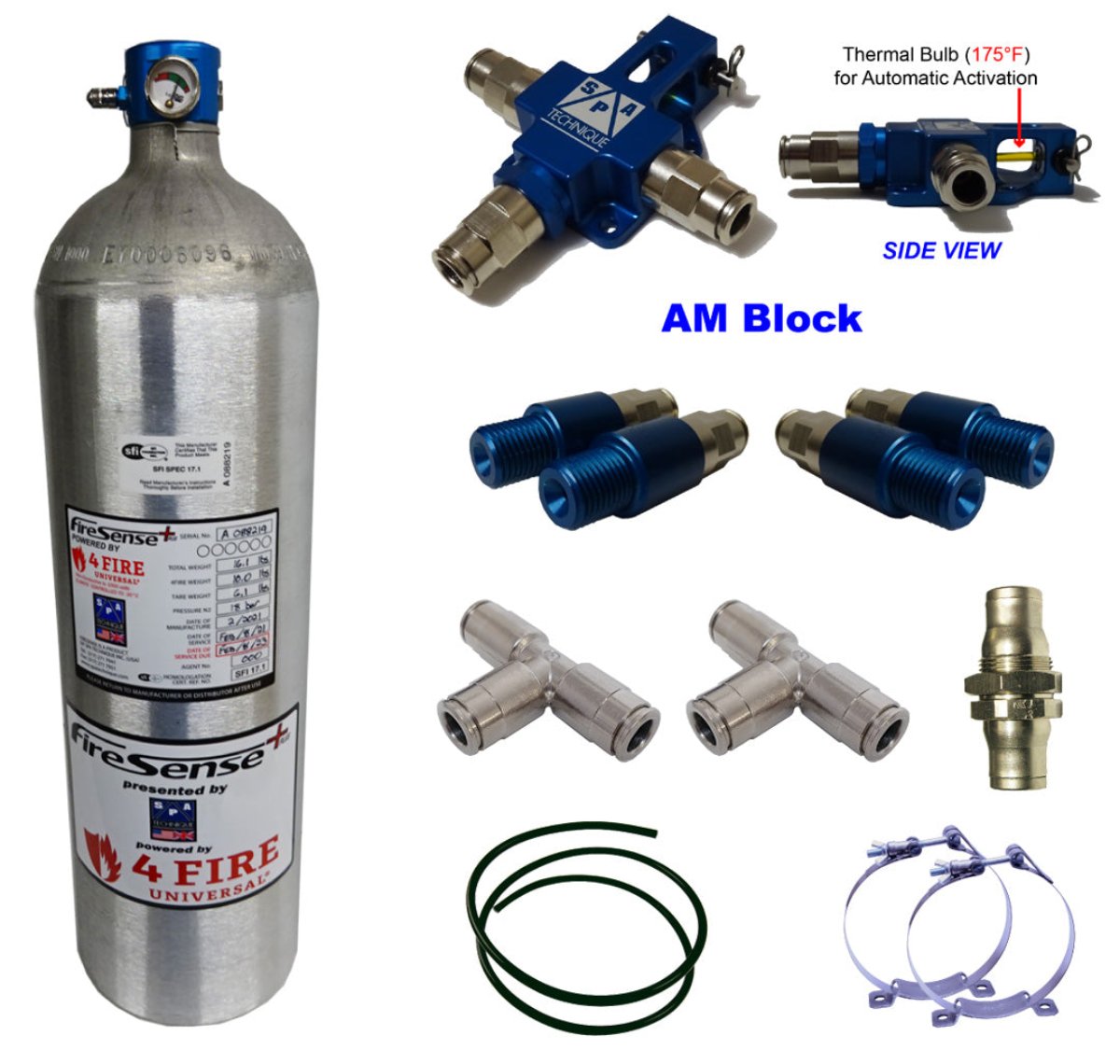 SPA Technique 10lbs FireSense+ Fire Suppression System for Late Model Modified - SFI 17.1