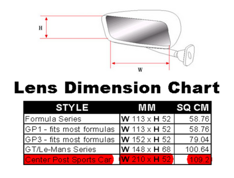 SPA Technique Build your own Sports Car Mirror w/Flat Lens