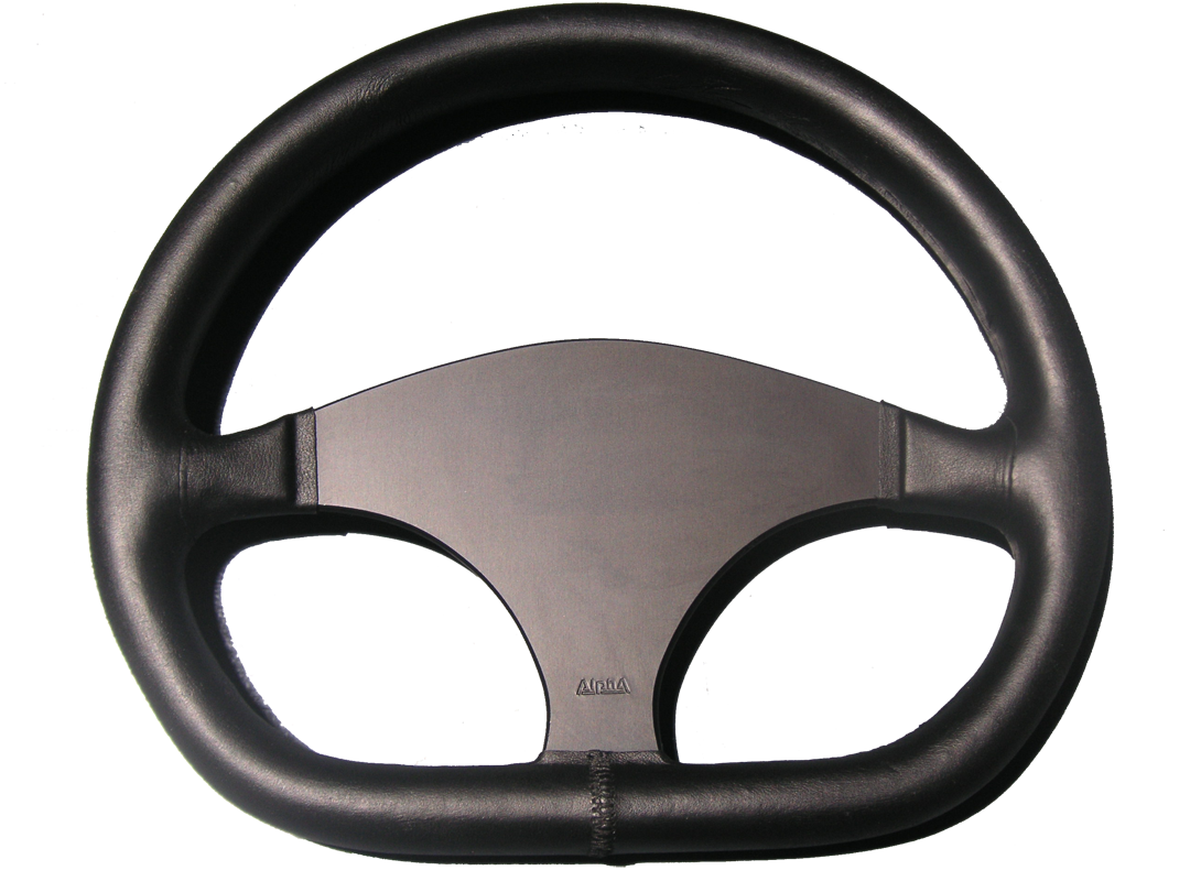SW-022 - Steering Wheel - 305mm Flat Bottom - Black LEATHER